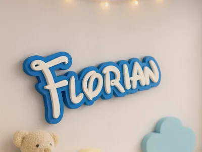 Florian Name Sign - Nursery wall art