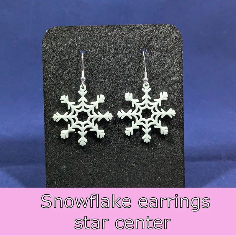 Snowflake earrings - star center view 2