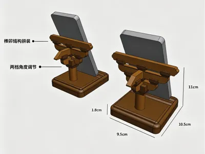 Dougong-style phone stand