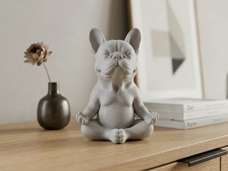 French Bulldog in Lotus Pose