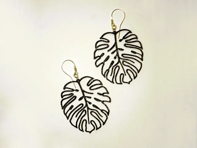 Earrings monstera v2