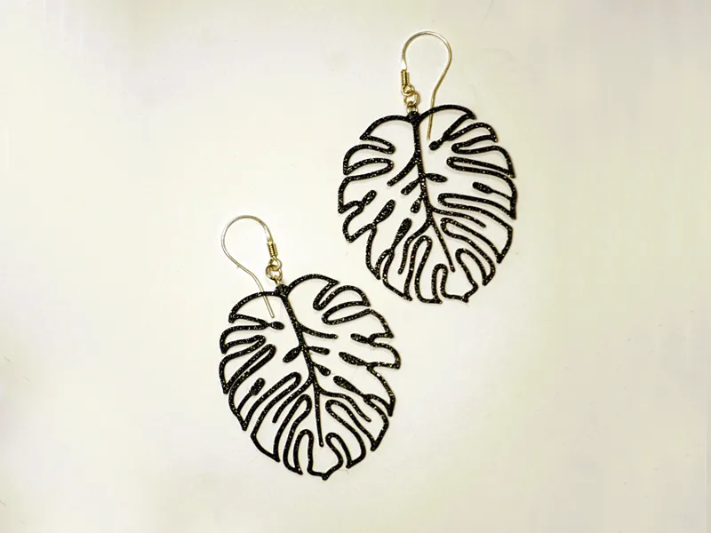 Earrings monstera v2