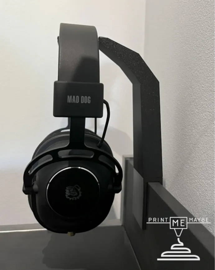 Slide on desk headphones hanger