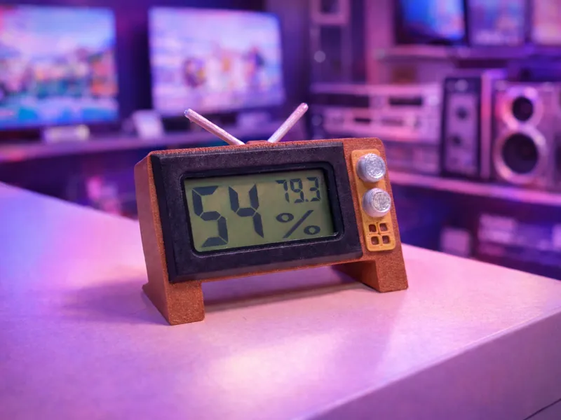 Retro TV Hygrometer Stand