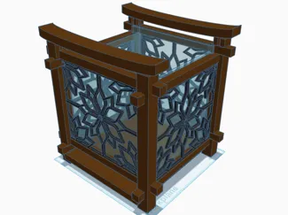 Table light holder with lotus mural