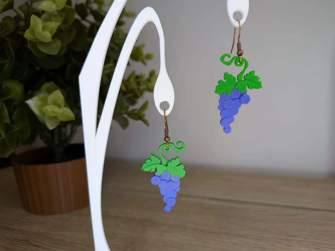 Grape earrings view 2