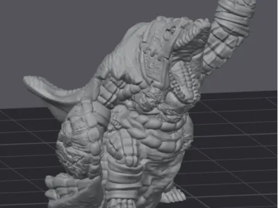 3 D&D Croc Creature Miniatures
