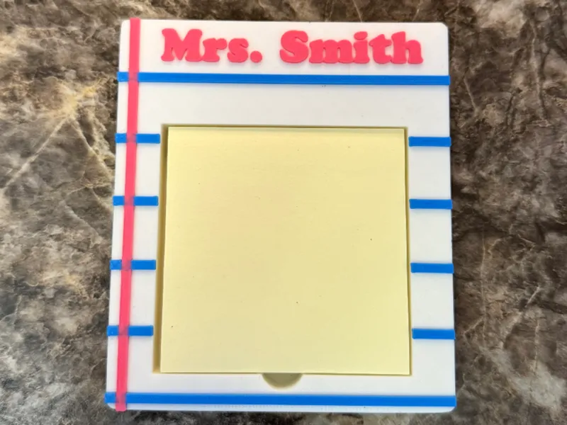 Personalized Post It Note Holder Notebook Paper