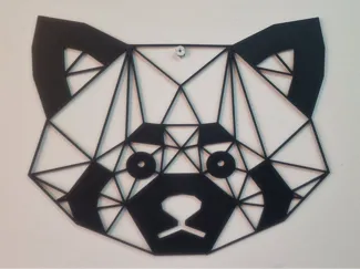 Red Panda Geometric Wall Art