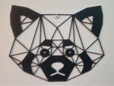 Red Panda Geometric Wall Art