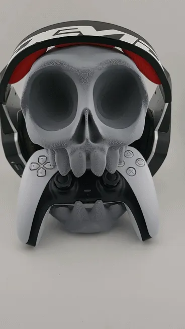 Stand controller ps5 ps4 wall desk headphone skull view 2