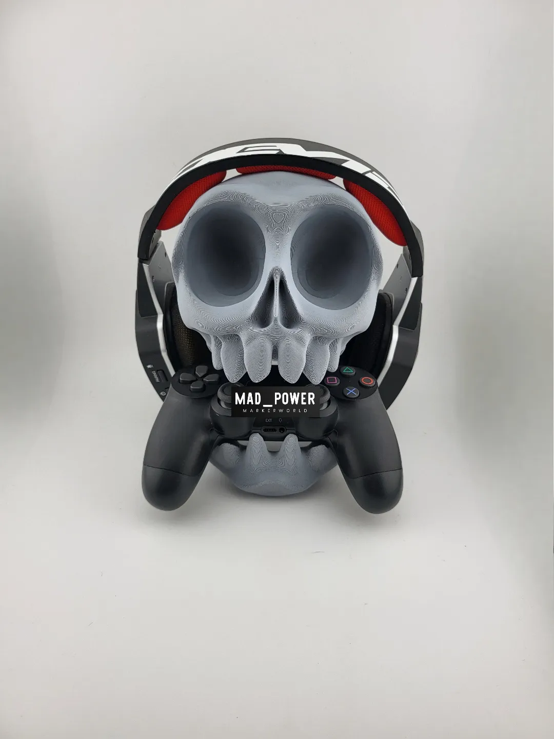 Stand controller ps5 ps4 wall desk headphone skull view 3