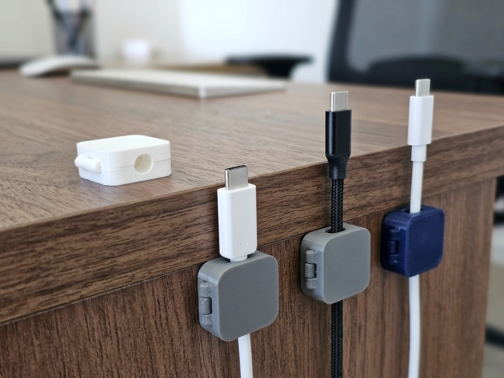 Clip cavo USB-C print-in-place "senza supporti"