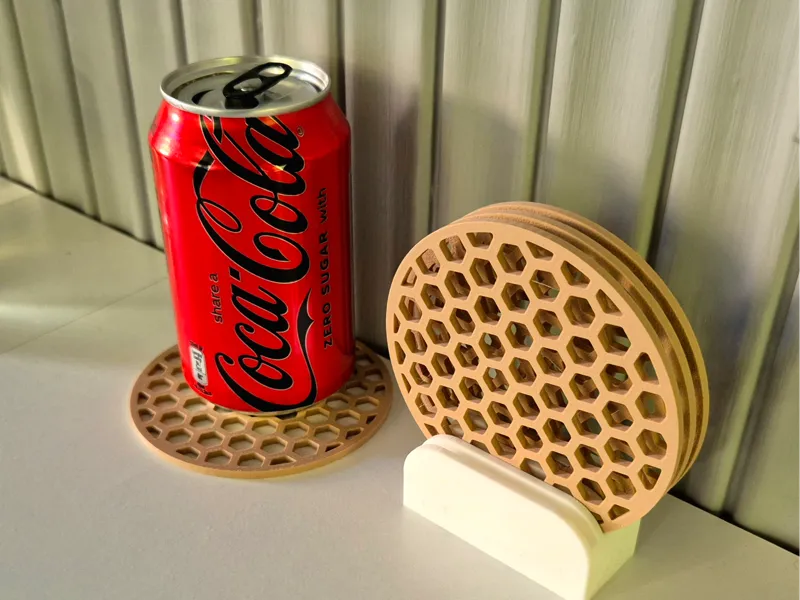 Hexagon coaster + holder