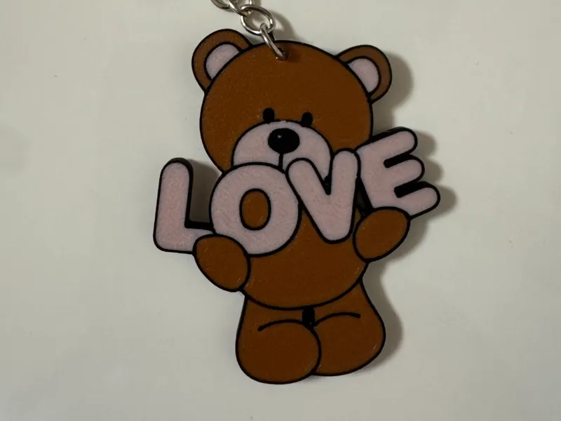 Cute teddy bear keychain-EASY multicolor print