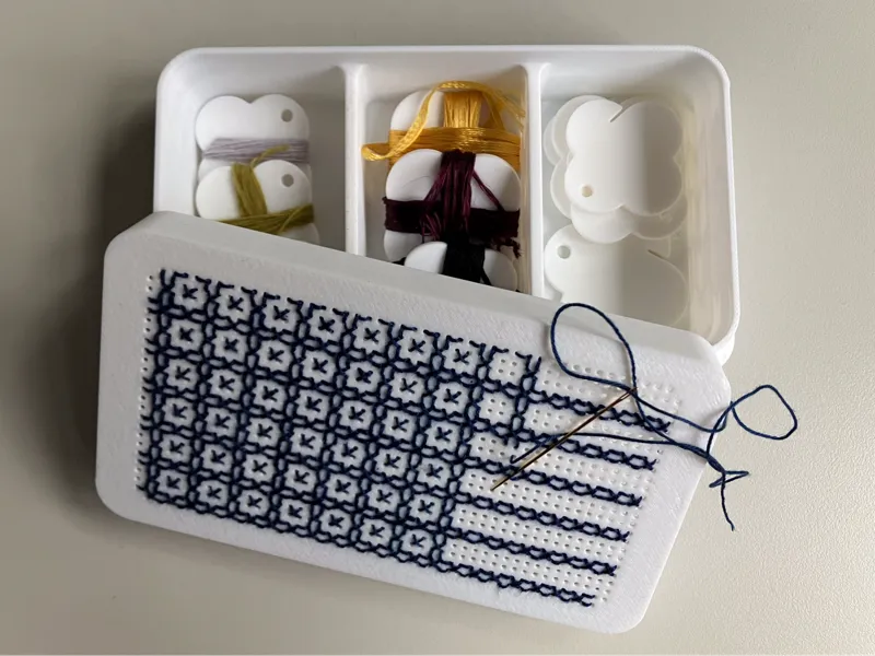 Rectangular Cross Stitch Embroidery Box C3