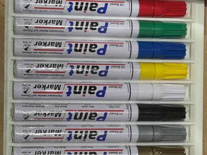 Paint Marker Pen Tray x9 - Gridfinity 150mm x 15mm