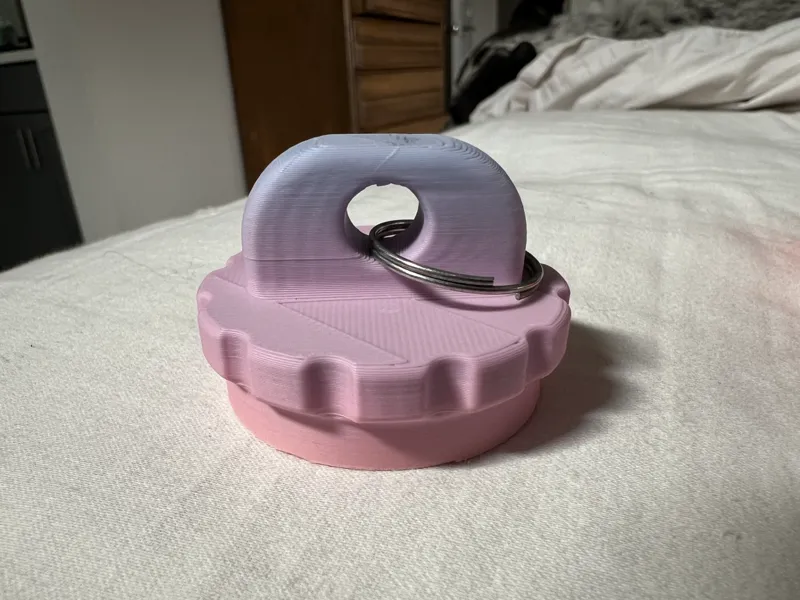 Pill Bottle Cap with Keychain Loop