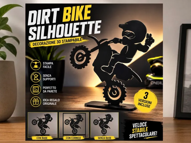 Dirt Bike Silhouette – Decorazione 3D Stampabile