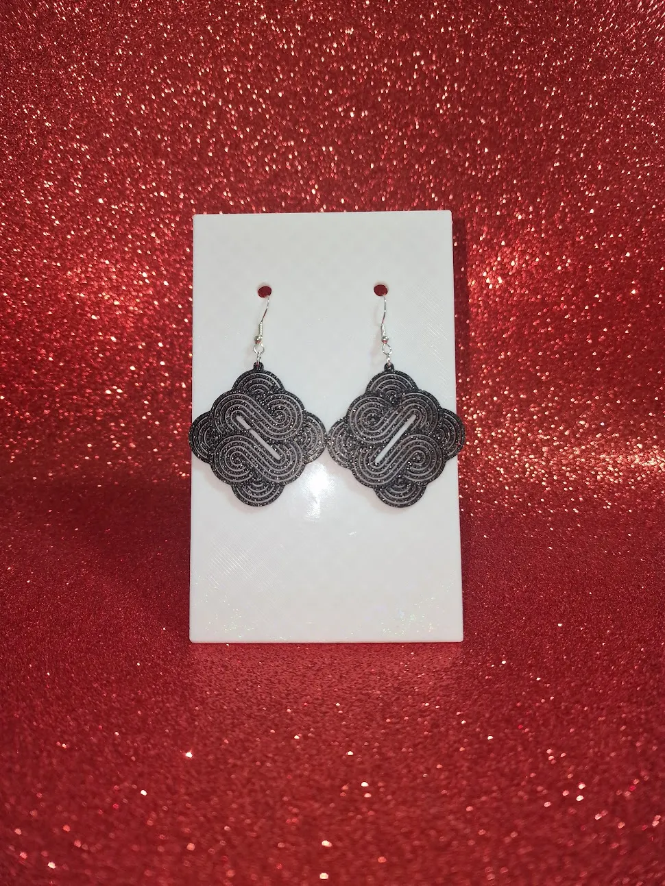 Intricate celtic knot earrings view 2