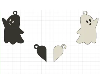 Chaveiro de casal - fantasma com ímã