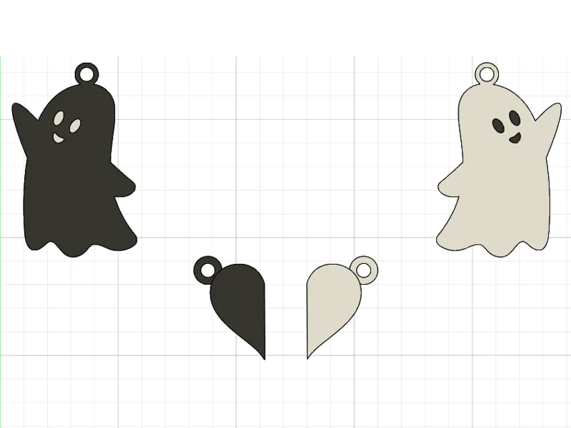 Chaveiro de casal - fantasma com ímã