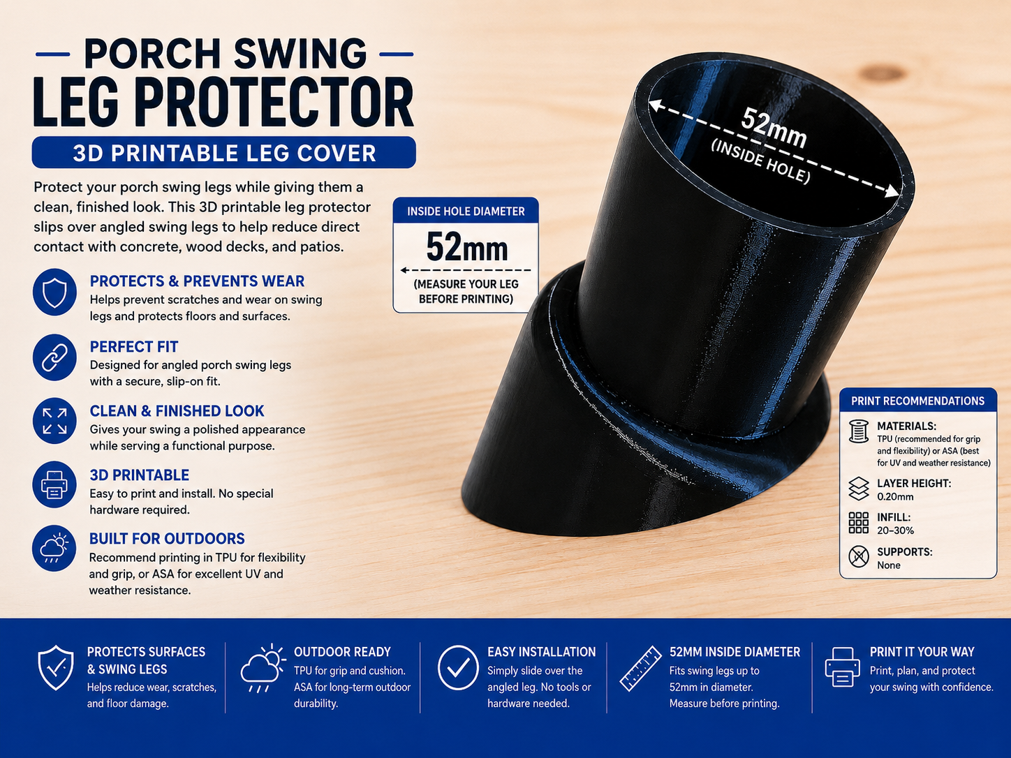 Universal Porch Swing Leg Protector