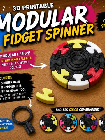 Objeto manipulable: Fidget spinner modular — vista de referencia 2