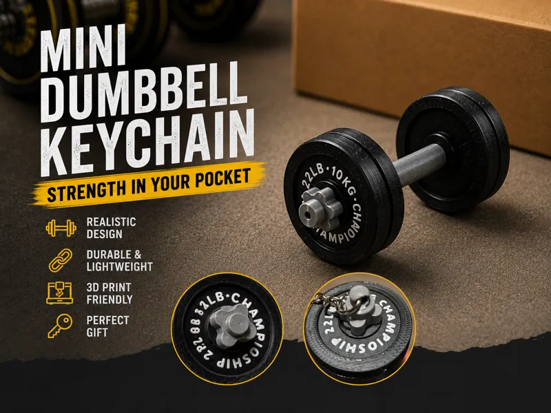 Mini Dumbbell Keychain – Realistic Gym Weight