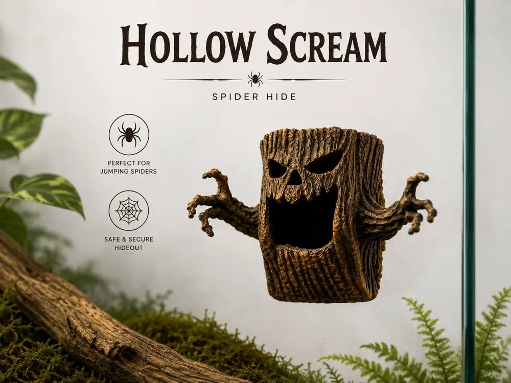 Modelo para impresión 3D: Jumping Spider - Hollow Scream. Referencia del modelo original.