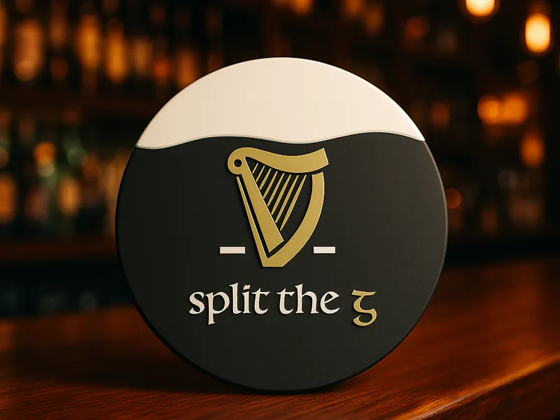 Irish Inspired Guinness Style-Split The G Coaster