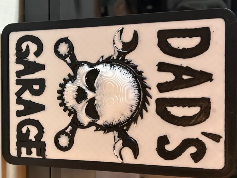 Dad's FDAY Garage - Skull & Wrenches Workshop Sign