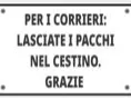 TARGHETTA PER PACCHI CORRIERE