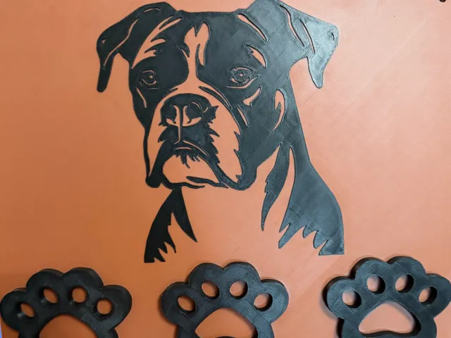 SOPORTE CORREAS Y COLLARES CON IMAGEN DE BÓXER