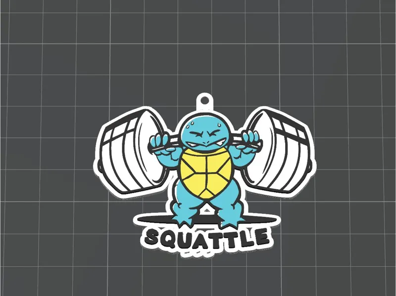 Squirtle aka Squattle Keychain