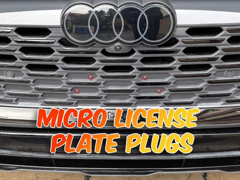Threaded micro license plate hole plugs