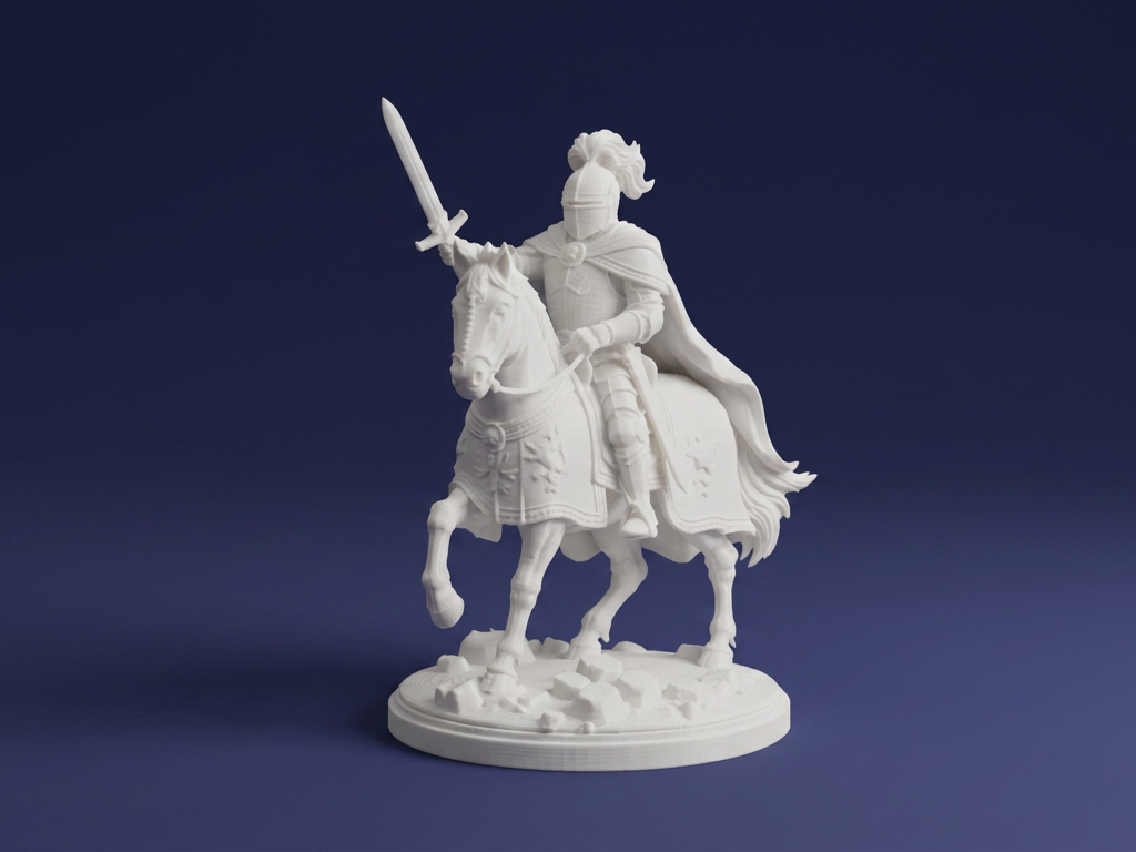 Medieval Knight on Horseback Warrior 3D Model