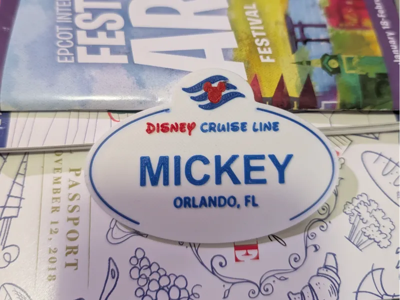 Custom - Disney Cruise Line name tag & pins