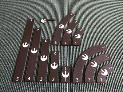 Star Wars X-Wing Miniatures Game Movement Template