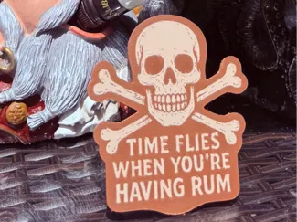 Tiki bar sign -'Time flies when you're having rum'