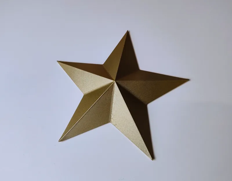 Star Christmas Decoration, loop mount, no supports