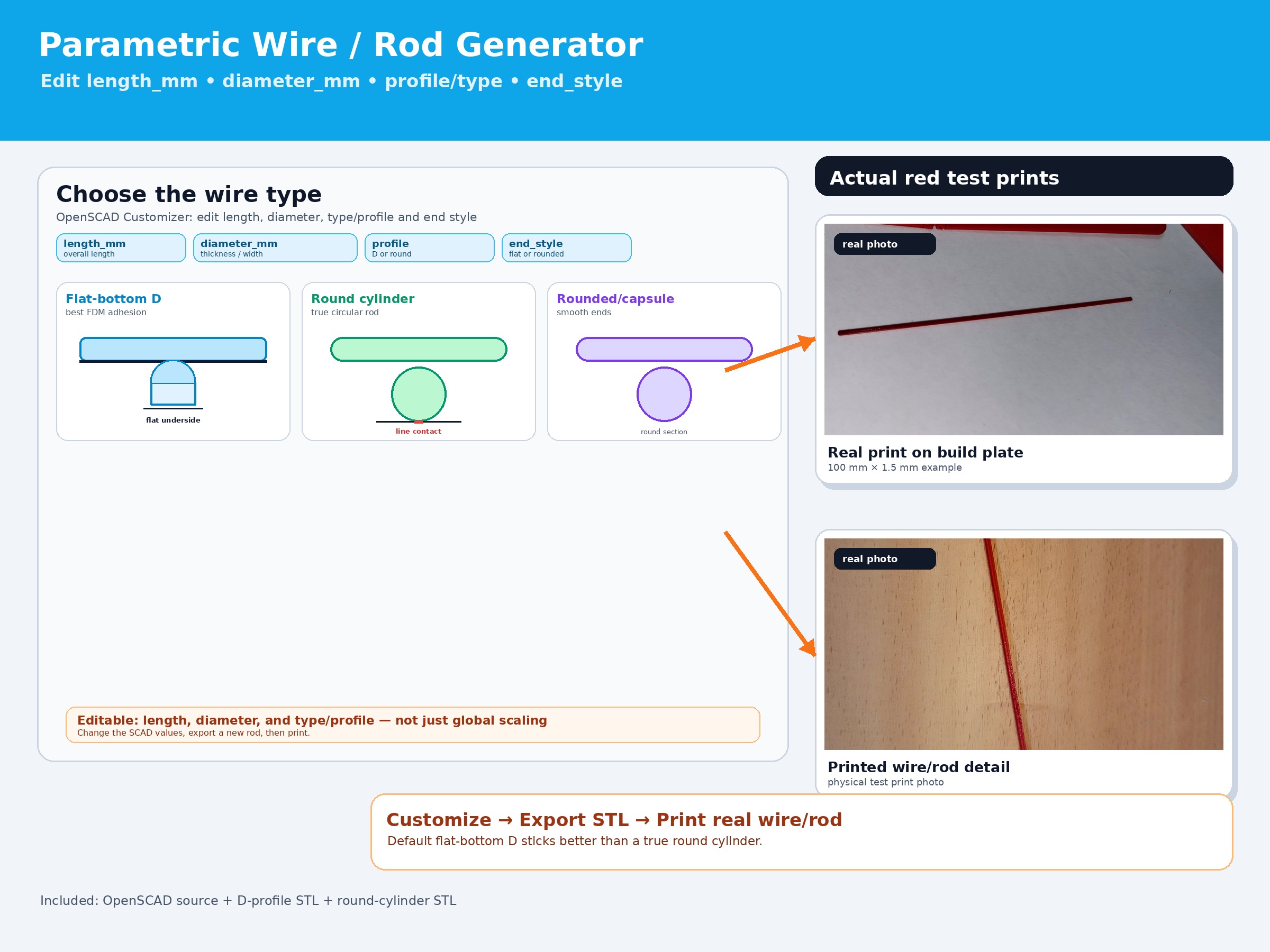 Parametric Printable Wire Generator