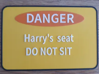 DO NOT SIT sign save your seat for fellow Harrys