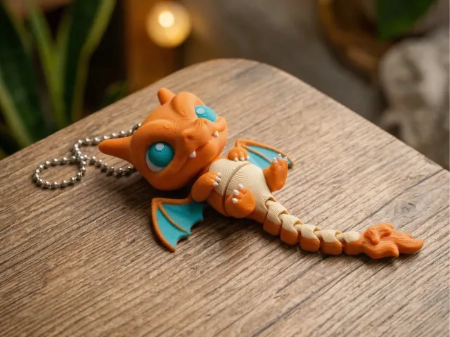 Articulated Chibi Charizard Keychain
