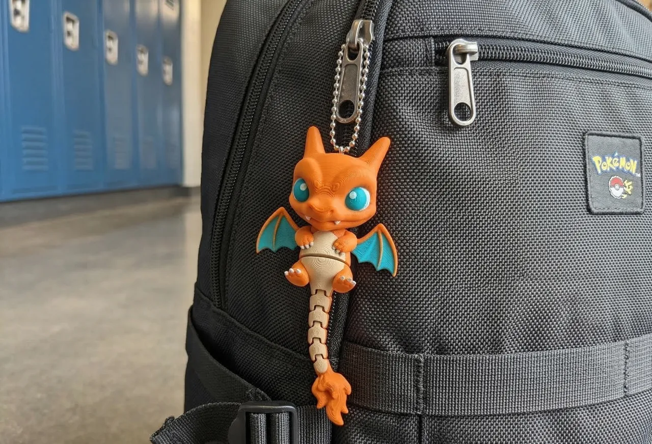 Articulated Chibi Charizard Keychain view 2