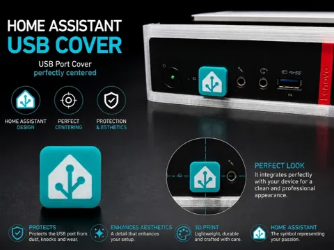 Tapa o cubierta: Home Assistant USB-A Port Cover / Dust Plug — referencia de MakerWorld