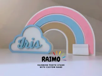RAIMO - Rainbow Photo Stand with Custom Name