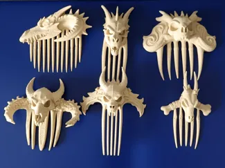 Pettinini per capelli Teschio del Drago - Set 01