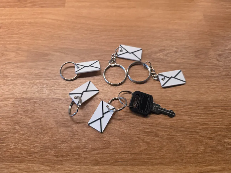 Envelope keychain for your mailbox :)