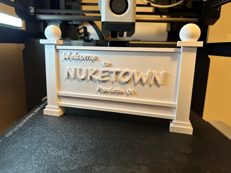 Nuketown Welcome Sign
